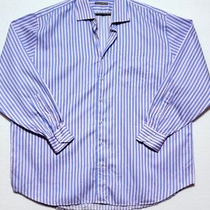 Peter Millar Button Up Shirt Adult XXL Blue Pink Long‎ Sleeve #706